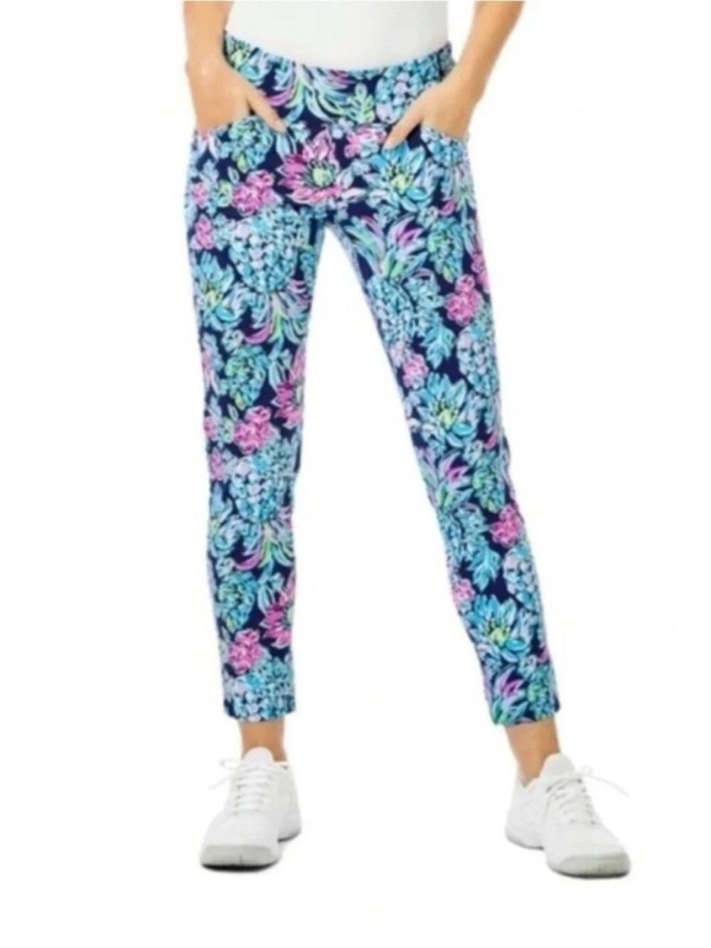 Lilly Pulitzer Pants Kelly High Tide Navy She’s Got Sol Floral size 00